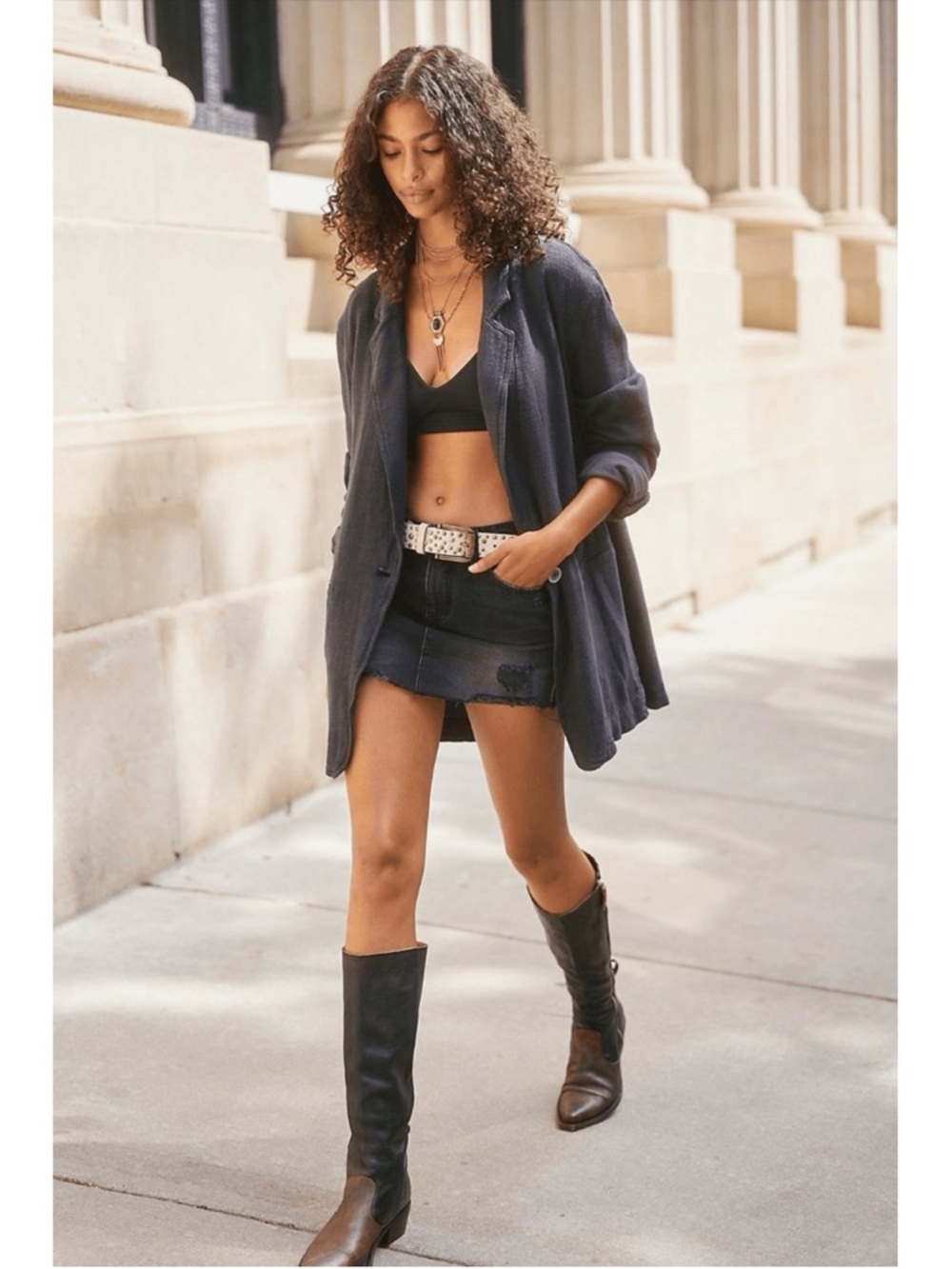 Free People / NWT We The Free Black Beckett Boyfriend Blazer